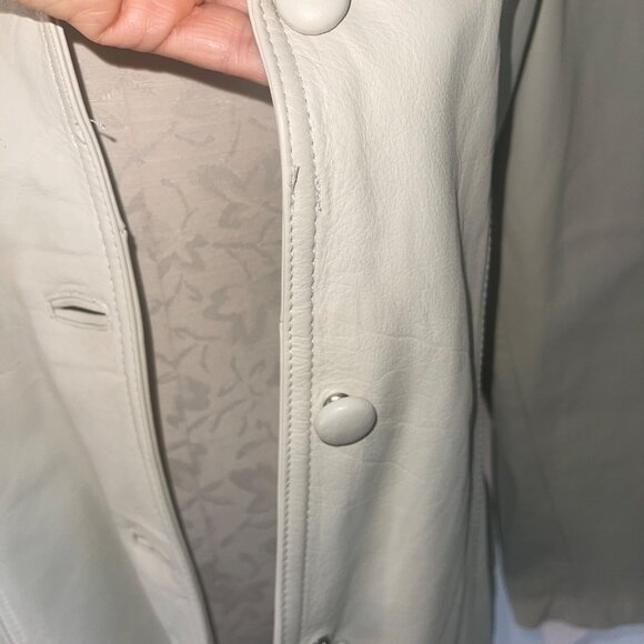 Razo Vintage Womens Jacket Size Large Cream Leather Pockets Casual Mexico - Picture 7 of 16